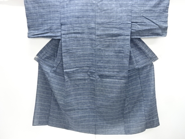 JAPANESE KIMONO / ANTIQUE KIMONO / COTTON / AWA-SHIJIRA / WOVEN STRIPE / INTANGIBLE CULTURAL HERITAGE